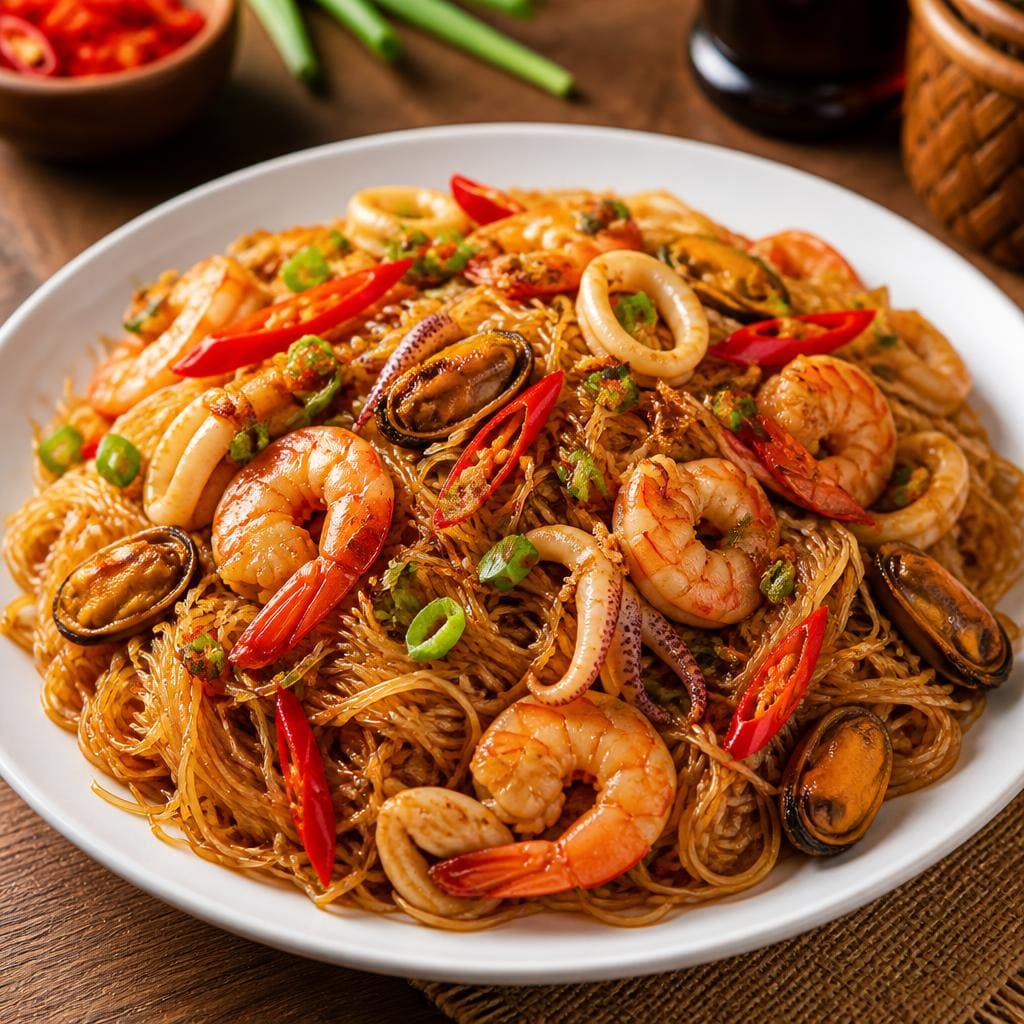 Bakmi Golek Bihun Goreng Seafood